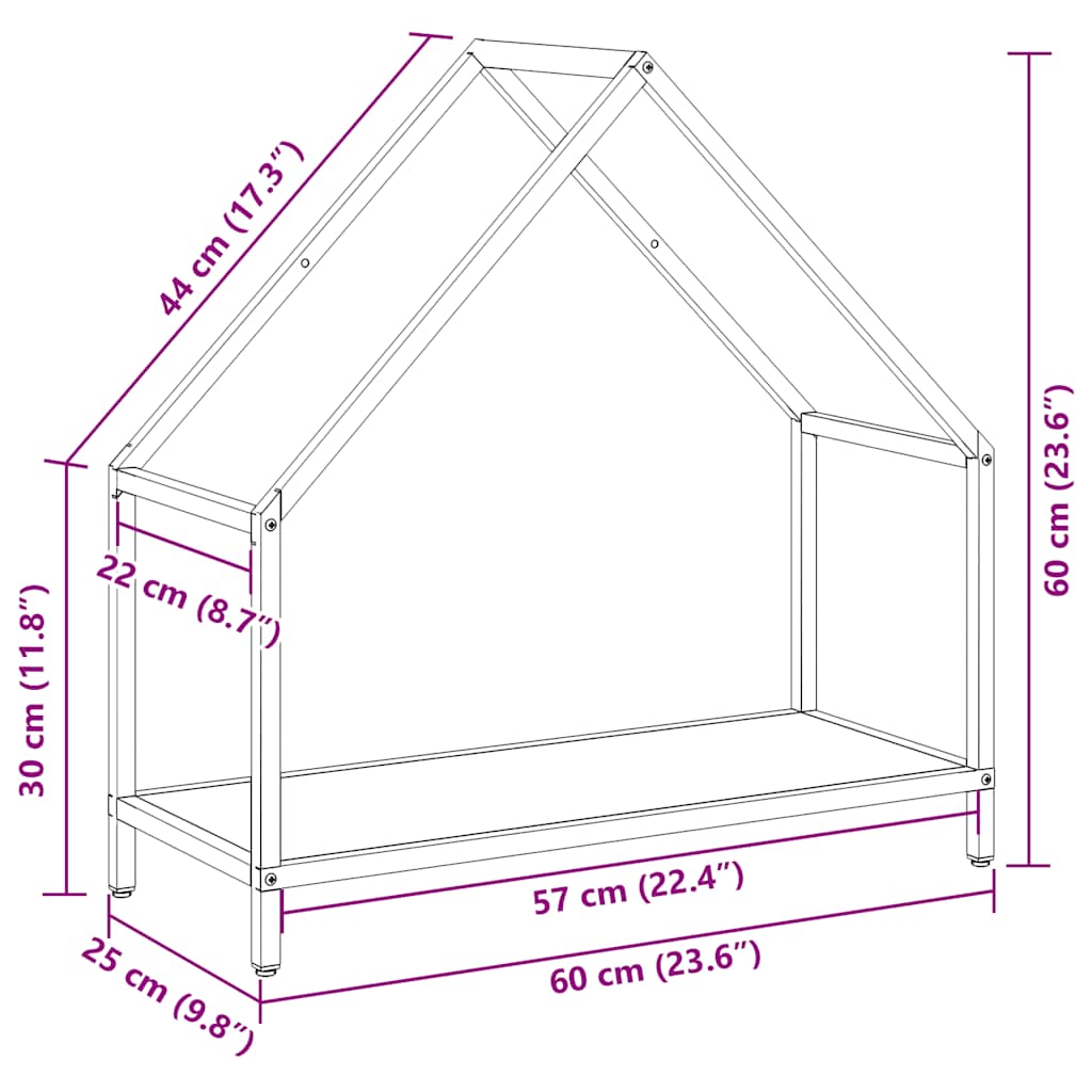 Brennholzregal Anthrazit 60x25x60 cm Kaltgewalzter Stahl