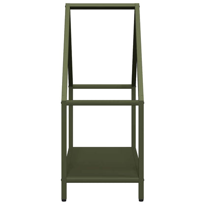 Brennholzregal Olivgrün 60x25x60 cm Kaltgewalzter Stahl