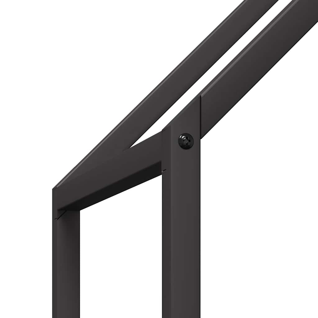 Brennholzregal Schwarz 60x25x90 cm Kaltgewalzter Stahl