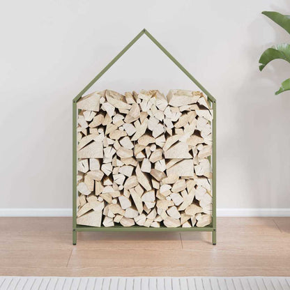 Brennholzregal Olivgrün 60x25x90 cm Kaltgewalzter Stahl
