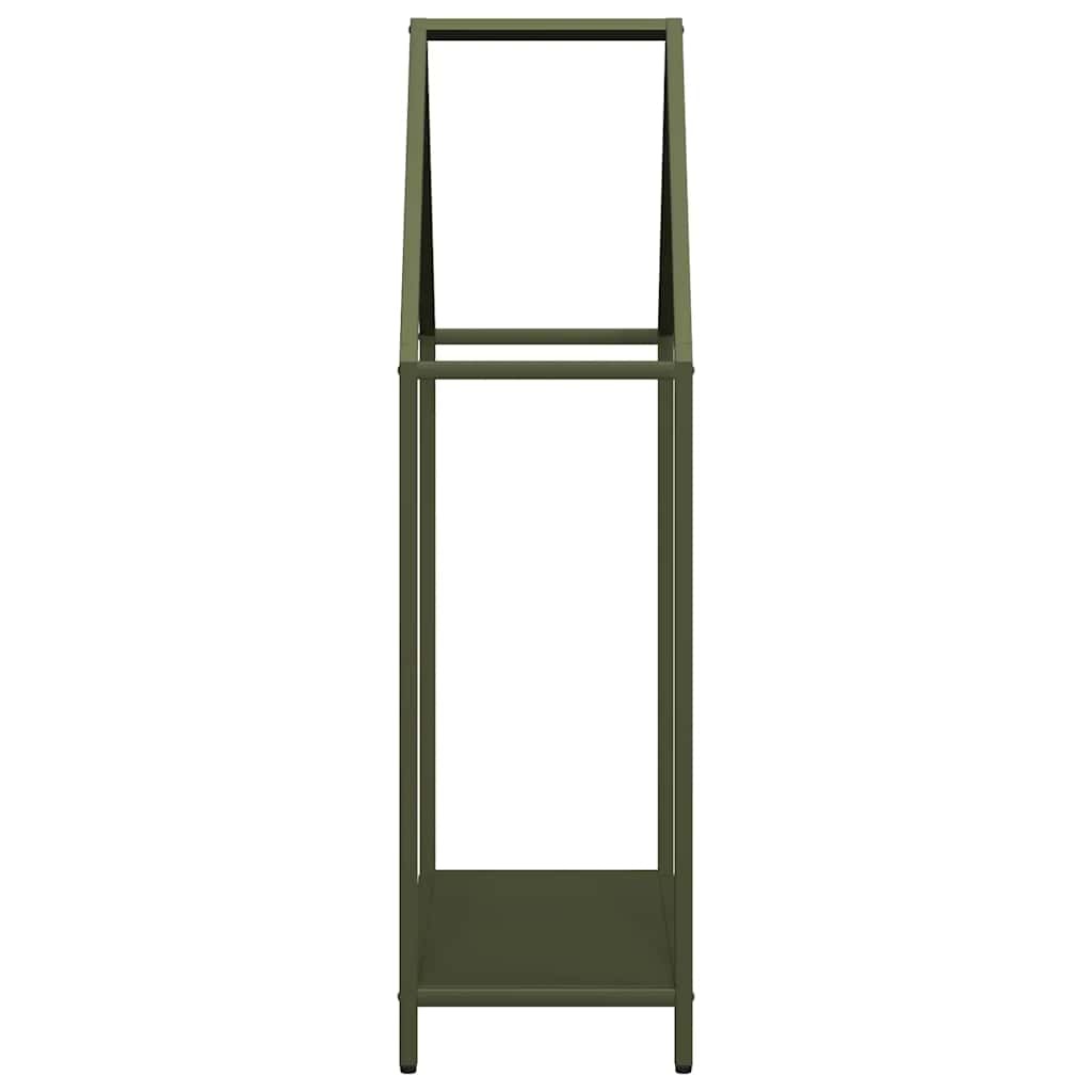 Brennholzregal Olivgrün 60x25x90 cm Kaltgewalzter Stahl