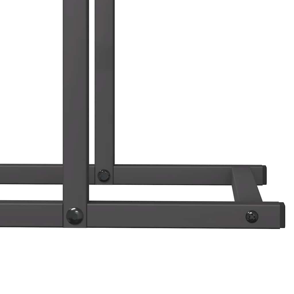 Brennholzregal Schwarz 50x25x60 cm Kaltgewalzter Stahl