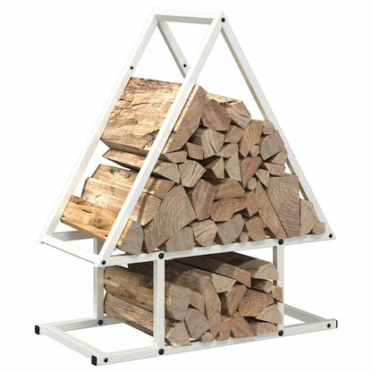 Brennholzregal Weiß 50x25x60 cm Kaltgewalzter Stahl