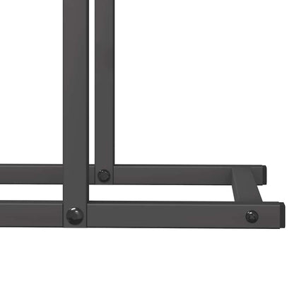 Brennholzregal Schwarz 80x25x90 cm Kaltgewalzter Stahl