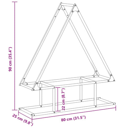 Brennholzregal Weiß 80x25x90 cm Kaltgewalzter Stahl