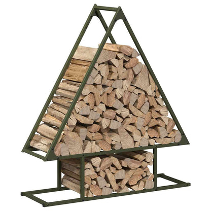 Brennholzregal Olivgrün 80x25x90 cm Kaltgewalzter Stahl