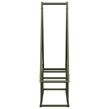 Brennholzregal Olivgrün 80x25x90 cm Kaltgewalzter Stahl