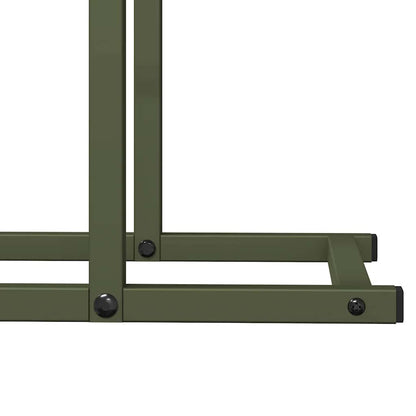 Brennholzregal Olivgrün 80x25x90 cm Kaltgewalzter Stahl