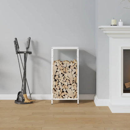 Brennholzregal Weiß 34x25x70 cm Kaltgewalzter Stahl