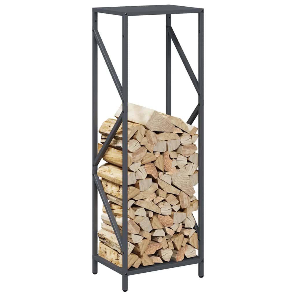 Brennholzregal Anthrazit 34x25x100 cm Kaltgewalzter Stahl