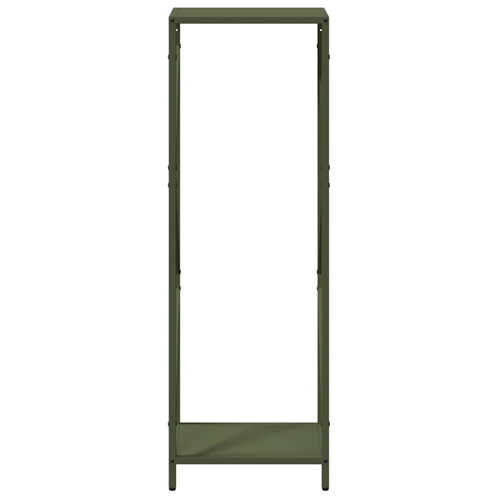 Brennholzregal Olivgrün 34x25x100 cm Kaltgewalzter Stahl