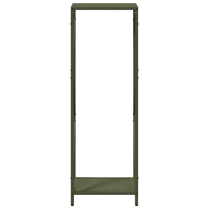 Brennholzregal Olivgrün 34x25x100 cm Kaltgewalzter Stahl