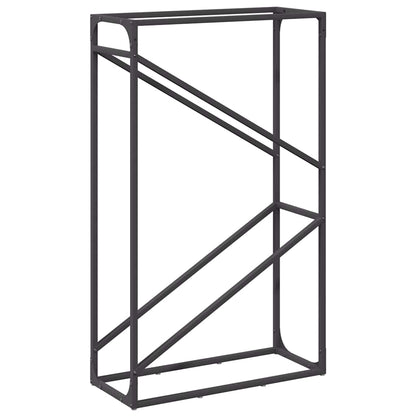Brennholzregal Schwarz 60x25x100 cm Kaltgewalzter Stahl