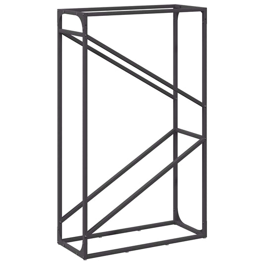 Brennholzregal Schwarz 60x25x100 cm Kaltgewalzter Stahl
