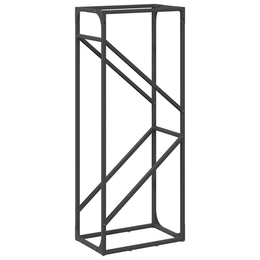 Brennholzregal Schwarz 40x25x100 cm Kaltgewalzter Stahl