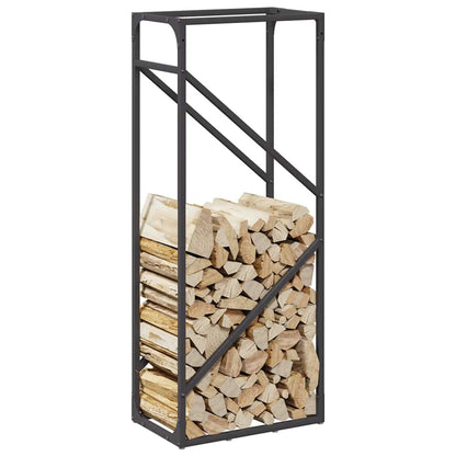 Brennholzregal Schwarz 40x25x100 cm Kaltgewalzter Stahl