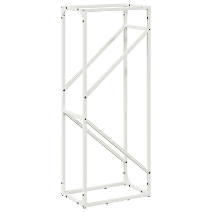 Brennholzregal Weiß 40x25x100 cm Kaltgewalzter Stahl