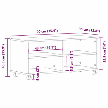 TV-Schränk Braun 90 x 35 x 35 cm Holzwerkstoff