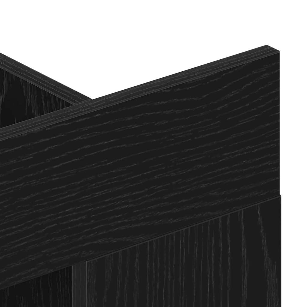 TV-Schränk Schwarz Eichen-Optik 152 x 22 x 113 cm Holzwerkstoff