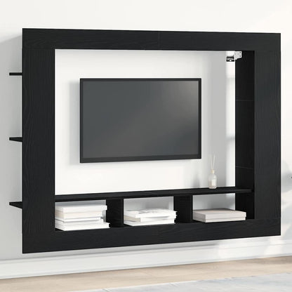 TV-Schrank Wandmontiert Schwarz Eiche 152x22x113 cm