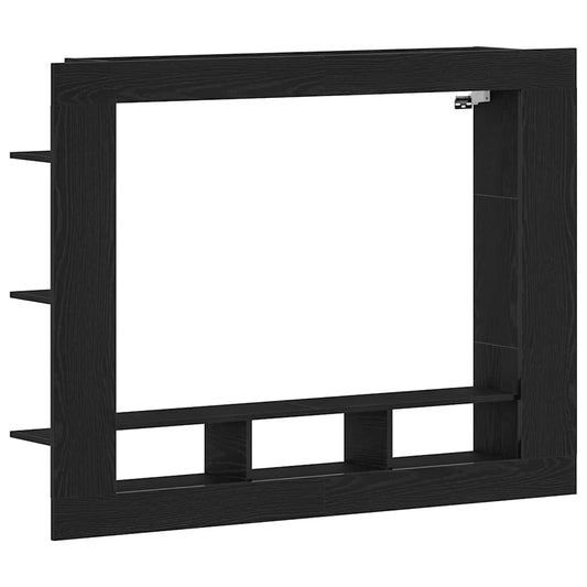 TV-Schränk Schwarz Eichen-Optik 152 x 22 x 113 cm Holzwerkstoff