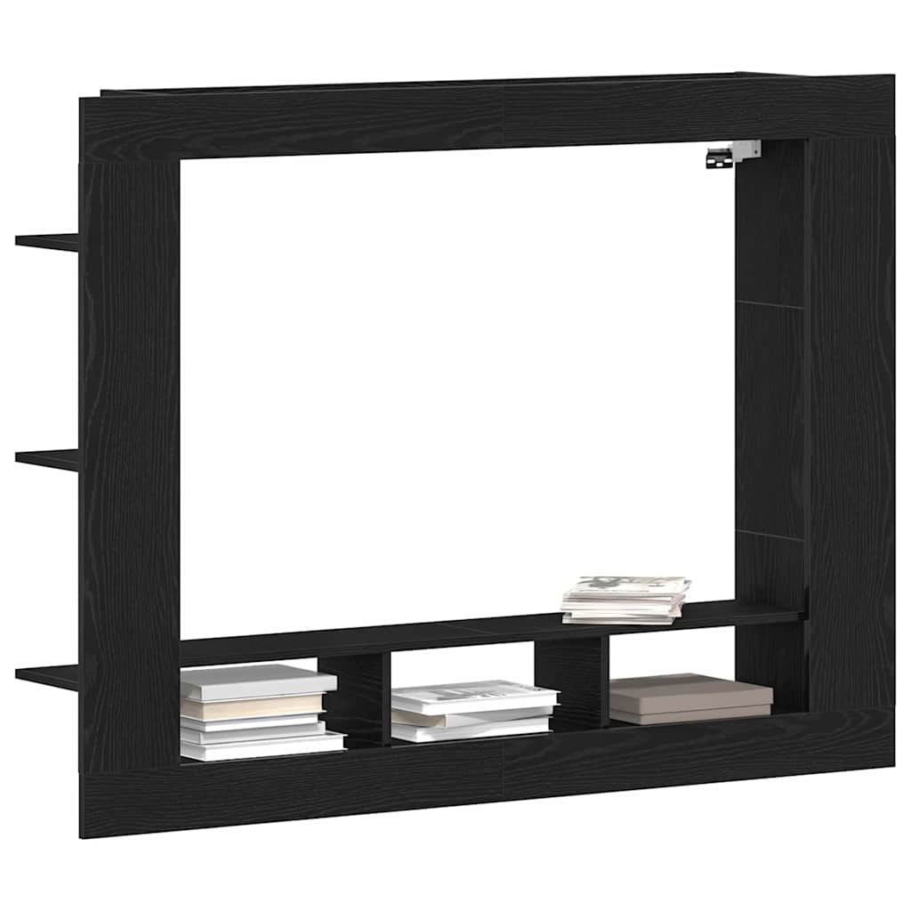 TV-Schrank Wandmontiert Schwarz Eiche 152x22x113 cm