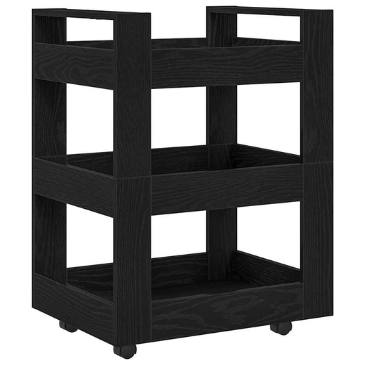 Küchentrolley Schwarze Eiche 60 x 45 x 80 cm Holzwerkstoff