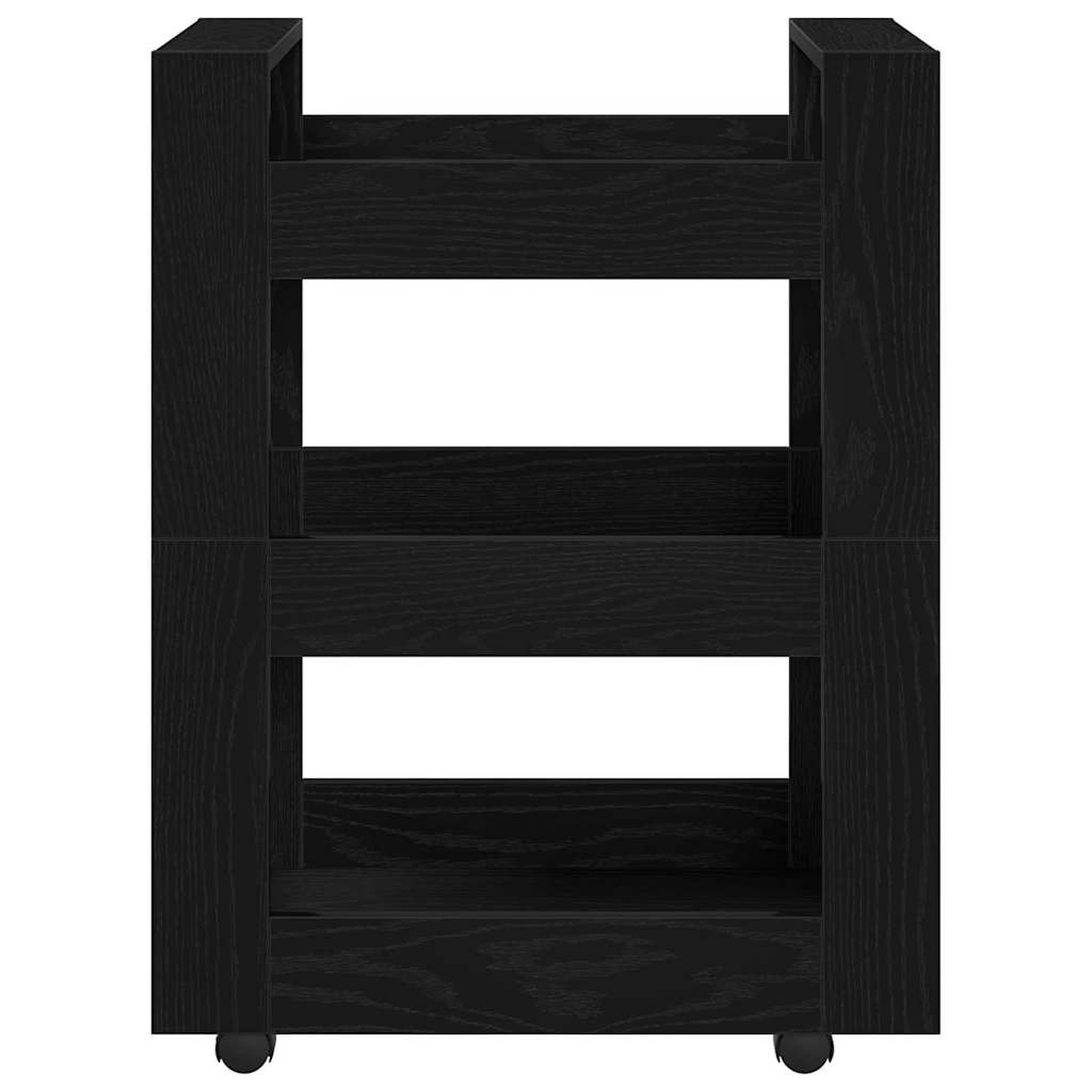 Küchentrolley Schwarze Eiche 60 x 45 x 80 cm Holzwerkstoff