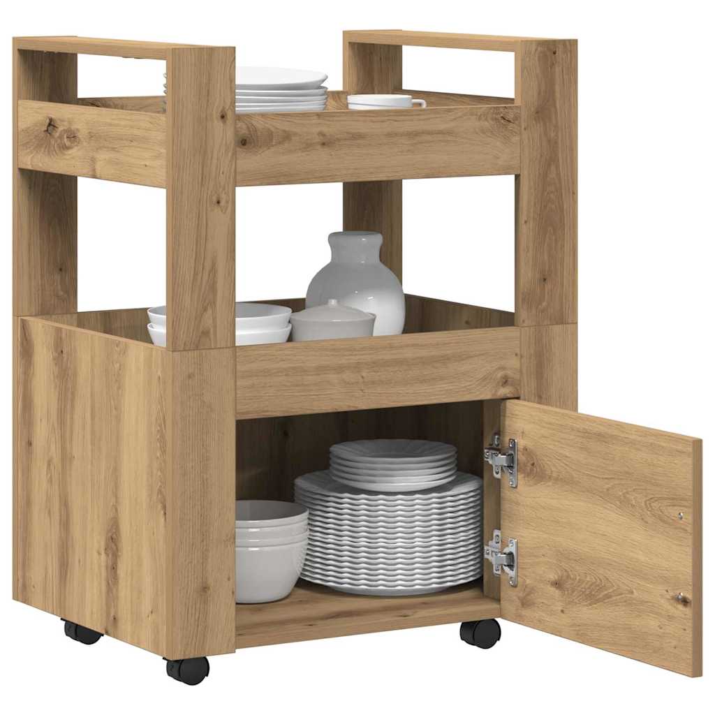 Küchentrolley Eiche handwerklich 60 x 45 x 80 cm Holzwerkstoff