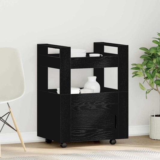 Küchentrolley Schwarze Eiche 60 x 45 x 80 cm Holzwerkstoff