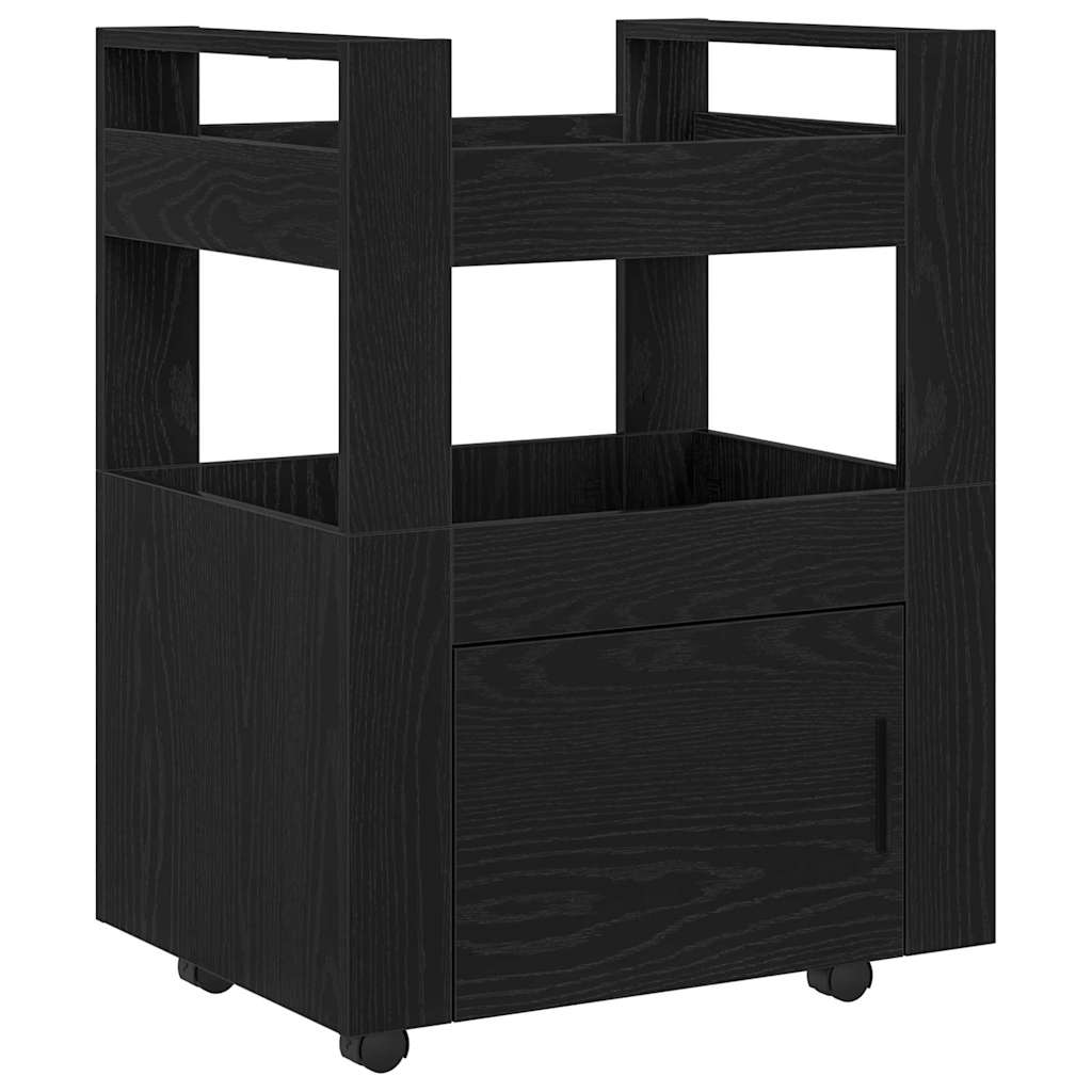 Küchentrolley Schwarze Eiche 60 x 45 x 80 cm Holzwerkstoff