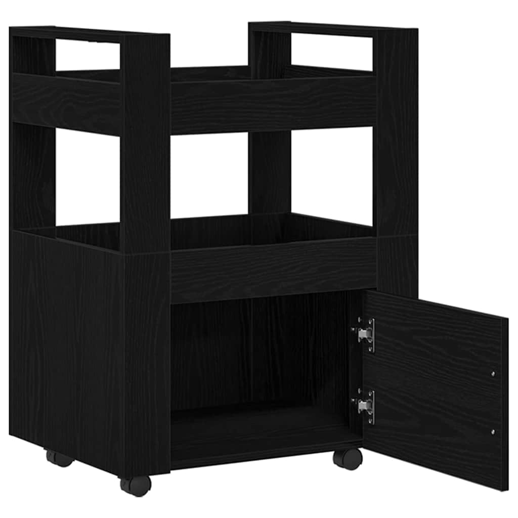 Küchentrolley Schwarze Eiche 60 x 45 x 80 cm Holzwerkstoff