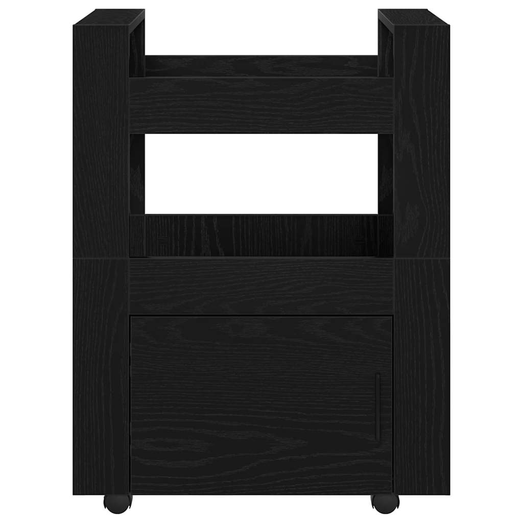 Küchentrolley Schwarze Eiche 60 x 45 x 80 cm Holzwerkstoff