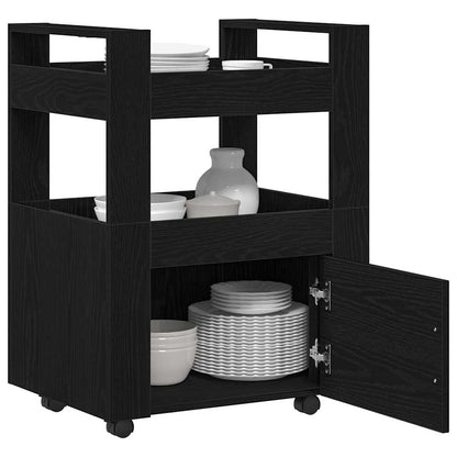 Küchentrolley Schwarze Eiche 60 x 45 x 80 cm Holzwerkstoff