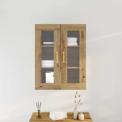 Wandmontierter Schrank Eiche handwerklich 69.5 x 34 x 90 cm