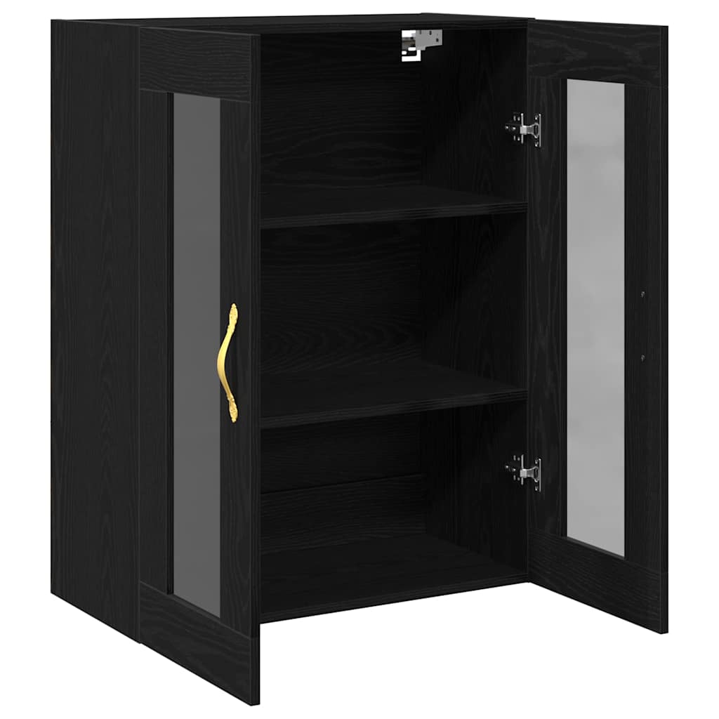 Wandmontierter Schrank Schwarze Eiche 69.5 x 34 x 90 cm