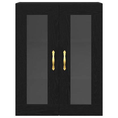 Wandmontierter Schrank Schwarze Eiche 69.5 x 34 x 90 cm