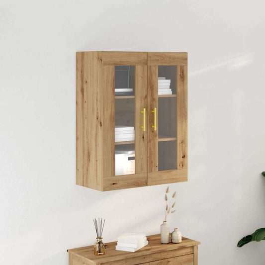 Wandmontierter Schrank Eiche handwerklich 69.5 x 34 x 90 cm