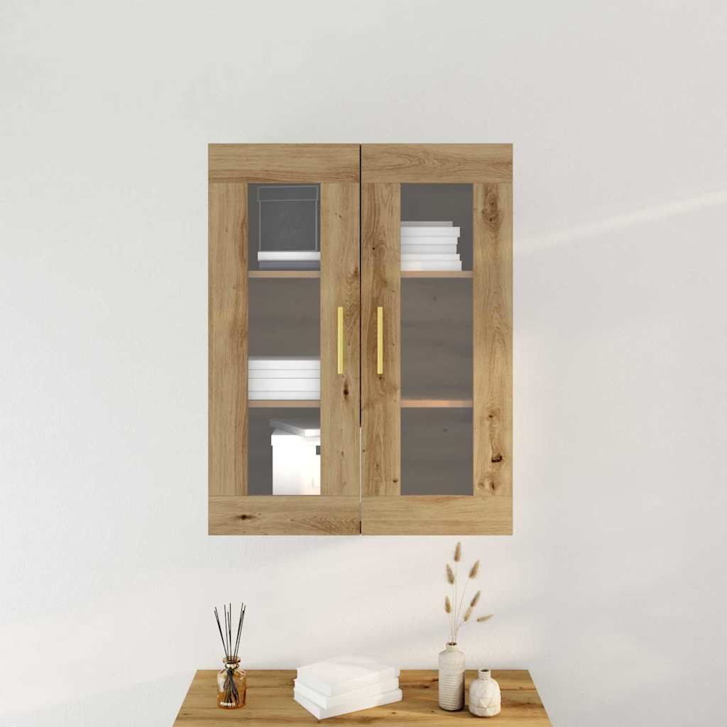 Wandmontierter Schrank Eiche handwerklich 69.5 x 34 x 90 cm