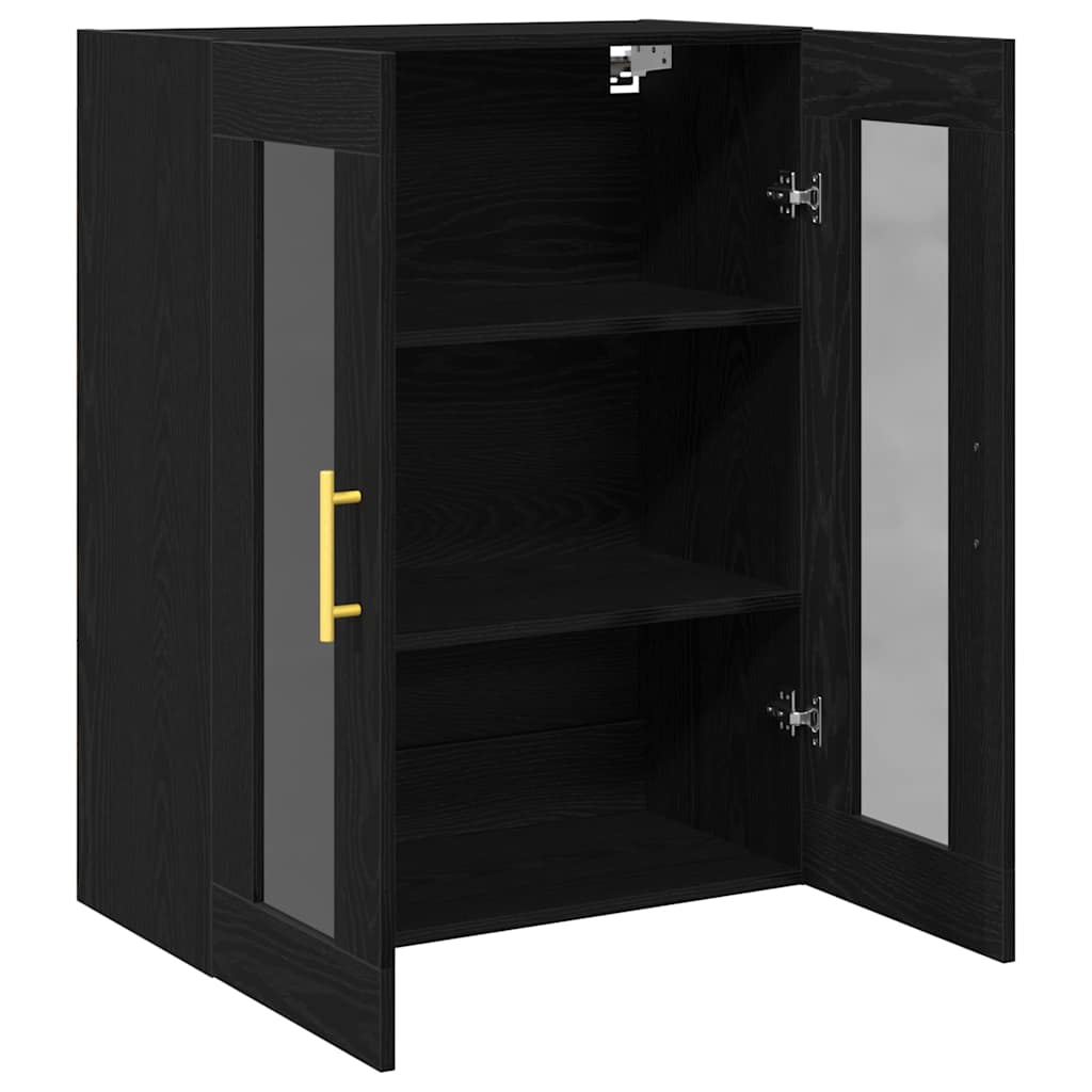 Wandmontierter Schrank Schwarze Eiche 69.5 x 34 x 90 cm