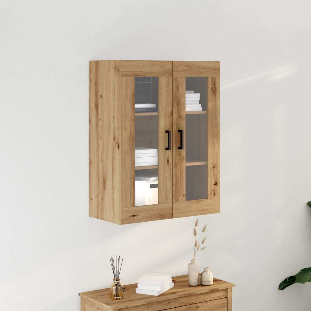Wandmontierter Schrank Eiche handwerklich 69.5 x 34 x 90 cm