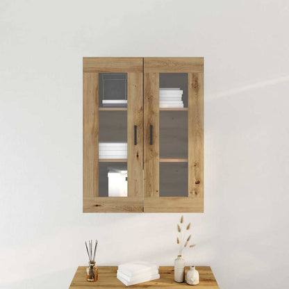 Wandmontierter Schrank Eiche handwerklich 69.5 x 34 x 90 cm