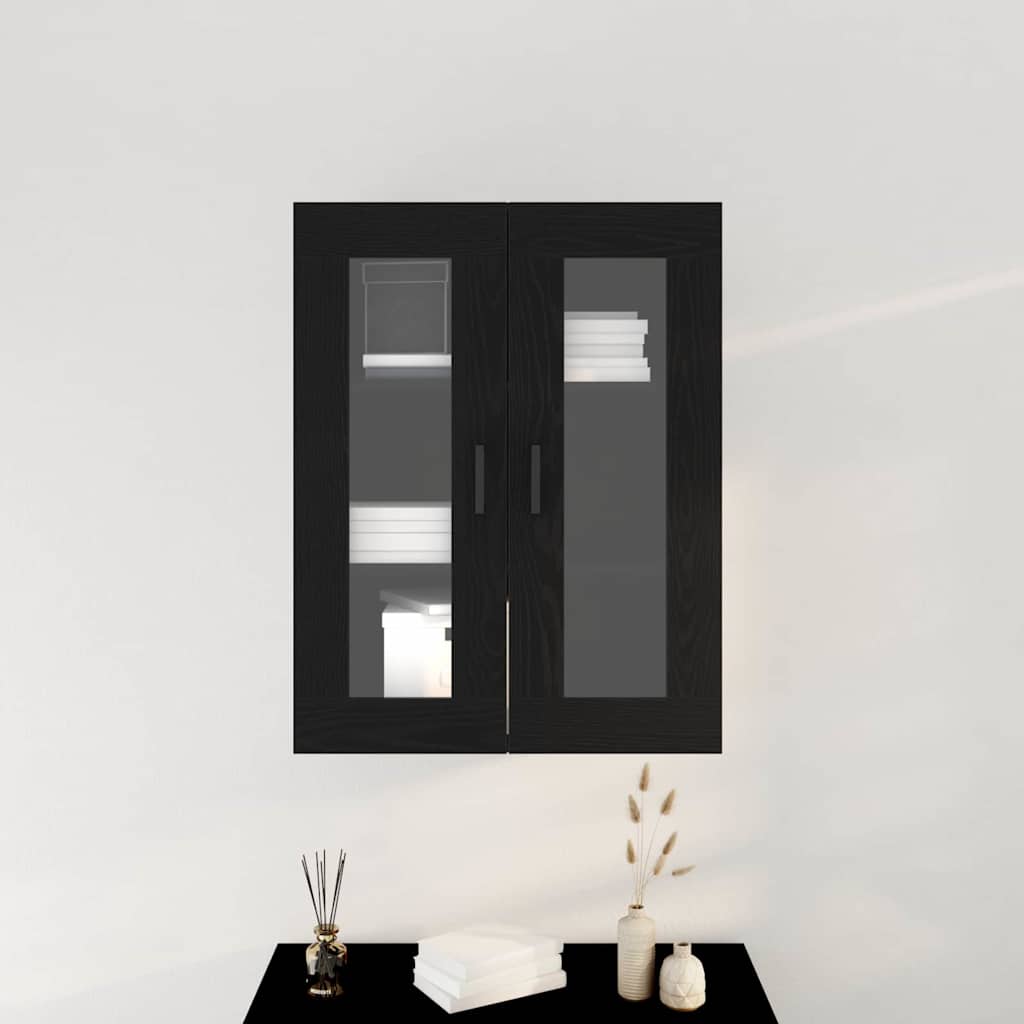 Wandmontierter Schrank Schwarze Eiche 69.5 x 34 x 90 cm
