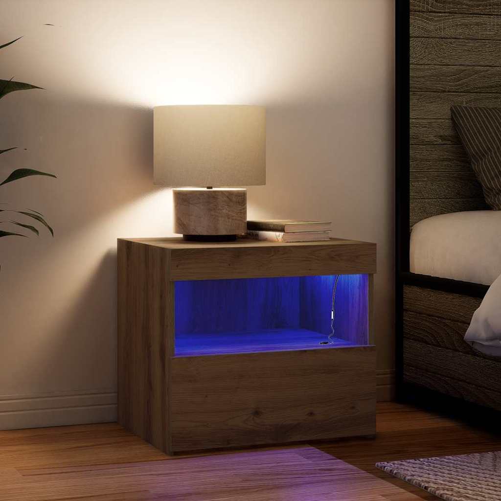 Nachtschrank Eiche handwerklich 50 x 40 x 45 cm Holzwerkstoff