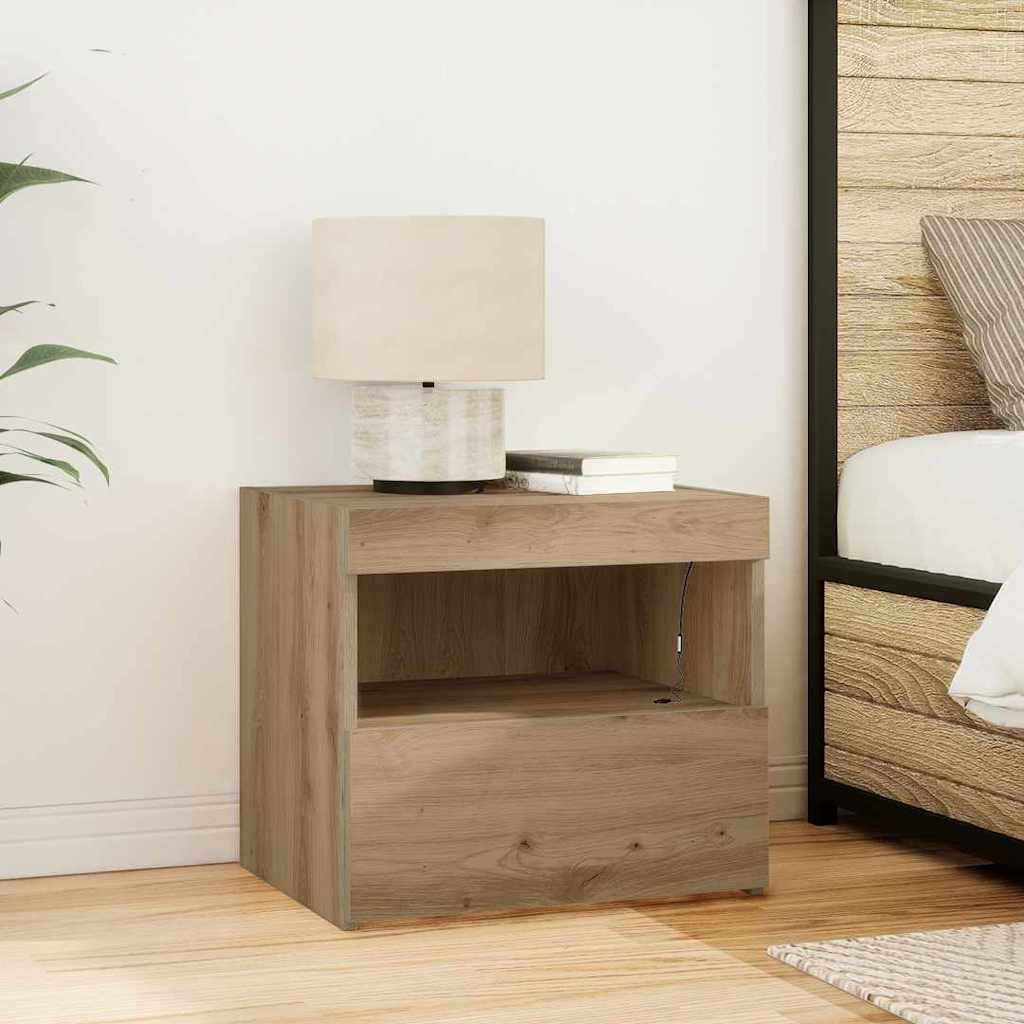 Nachtschrank Eiche handwerklich 50 x 40 x 45 cm Holzwerkstoff