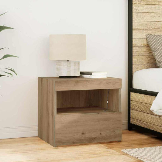 Nachtschrank Eiche handwerklich 50 x 40 x 45 cm Holzwerkstoff