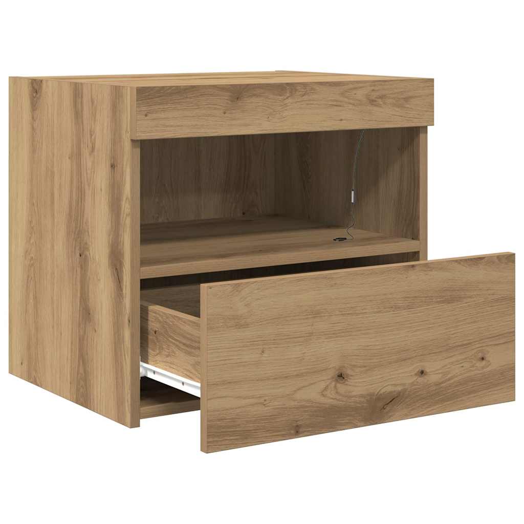 Nachtschrank Eiche handwerklich 50 x 40 x 45 cm Holzwerkstoff