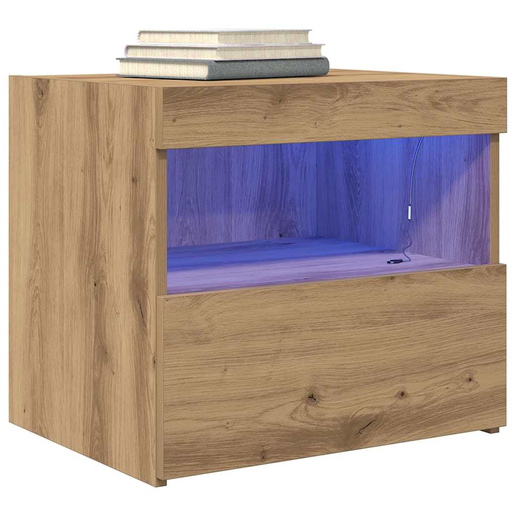 Nachtschrank Eiche handwerklich 50 x 40 x 45 cm Holzwerkstoff