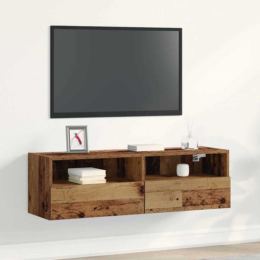 TV-Wandregal Altholz 100 x 30 x 30 cm Holzwerkstoff