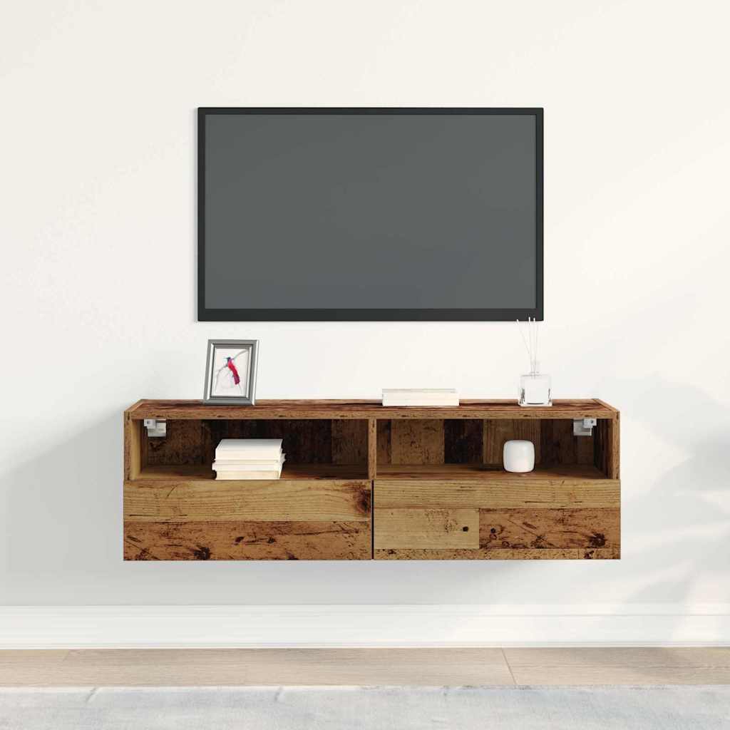 TV-Wandregal Altholz 100 x 30 x 30 cm Holzwerkstoff